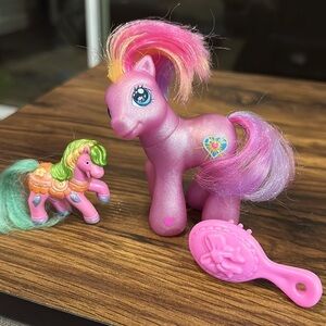 Vintage Hasbro 2002 MLP My Little Pony G3 BABY Pink Sunsparkle Sun Sparkle Flaws